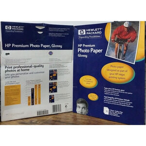 Lot of 2 HP Premium Photo Paper Glossy 15 Sheets 8.5" x 11" C6039A for Inkjets